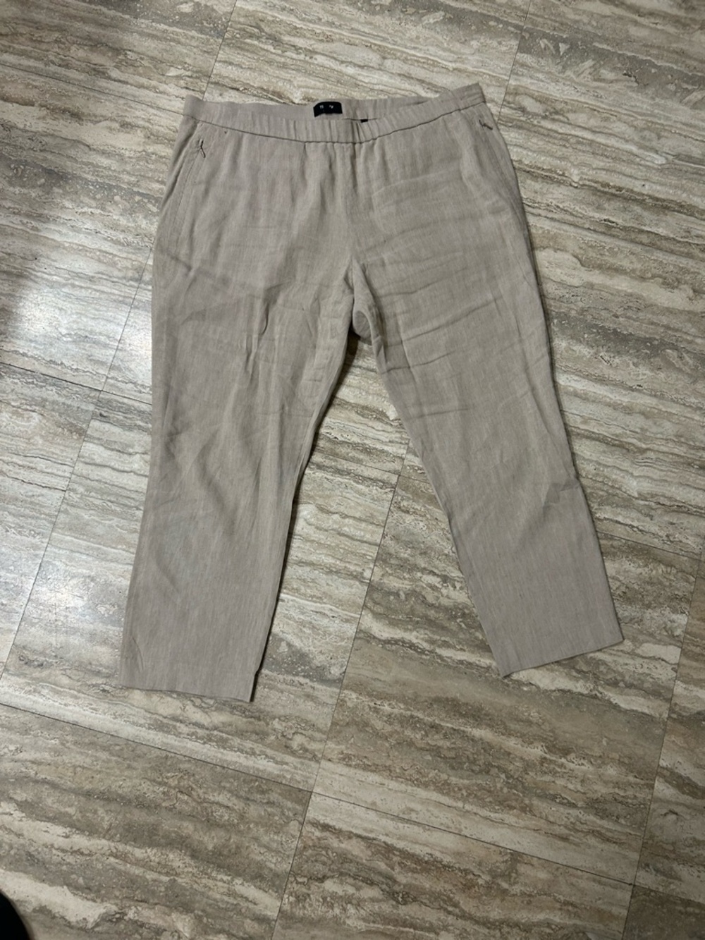 Theory ivory Khaki Linen-Blend Pants - Light Taupe
